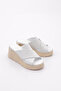 Women's Thick Sole Slippers White Genuine Leather 2421035433993 - 2