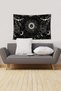 Black Star Map Patterned Stain Resistant Velvet Fabric Wall Cloth Wall Carpet Tapestry - 2