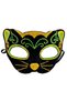 Black Velvet Coating with Yellow Green Glitter Embroidered Cat Mask 20X13 cm (4887) Mchd-Rsgo34