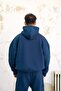 Navy Blue Cozy Basic Oversize Sweatshirt - 2