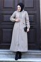 Long Top Coat - Trench Jacket with Front Pocket and Zipper Detail - 5