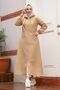 Zipper Detailed Trench Coat Long Top Coat with Front Pocket - 2