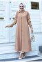 Long Ferace Tunic with Hidden Buttons and Buckle Detail on the Front