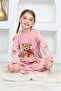 Welsoft Soft, Thick, Winter, Bear-Embellished, Applique Embroidered, Girls' Fleece Pajamas with Eye Mask Gift - 4