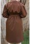 Waist Tied Balloon Sleeve Women's Trench - 5