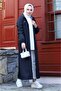 Armine Long Trench Coat with Front Pocket Detail - 5