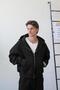 Black Cozy Basic Full Zipper Oversize Sweatshirt - 2