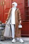 Armine Long Trench Coat with Front Pocket Detail - 5