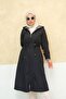 معطف واق من المطر طويل مبطن ذاتيًا بسحاب مقاس كبير - 4