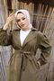 Waist Tied Balloon Sleeve Women's Trench - 7
