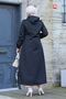 Zipper Detailed Trench Coat Long Top Coat with Front Pocket - 7