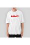 Ducati Red Logo Oversize White T-Shirt L