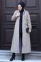 Long Top Coat - Trench Jacket with Front Pocket and Zipper Detail - 6