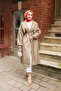 Balonkol Trench Coat with Button Detail on the Sides