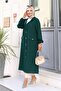 Hooded Long Hijab Cap Tunic - Pocket Detailed, Square Snap Button - 4