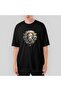 Silver and Gold Lion Oversize Black T-Shirt