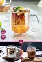 كوب إسبرسو بوروسيليكات سعة 250 مل - 6 قطع، غطاء مزدوج، كوب شاي قهوة