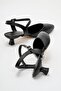 Women's Flat Heeled Shoes Black Skin - 4