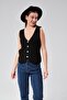 Women's Knitwear Buttoned Vest