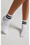 Corded White Unisex Tennis Socks, Economical Pack of 4 - 2
