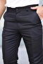 Men's Fabric Trousers Classic Cut Black Seasonal Side Pockets Linen Polyviscon Fabric - 5
