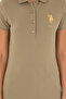 Women's Khaki Basic Polo Neck T-Shirt 50280071-Vr027 - 6