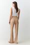 Beige Waist Detailed Pocket Full Fit Trousers - 4