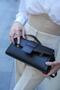 Black Women's Clamshell Rectangular Bag - 4