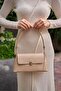 Mink Women's Retro Leather Look Shoulder Bag with Front Cover - 3