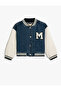 Bomber Jacket with Appliqué Detail and Round Neckline - 3