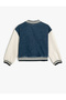 Bomber Jacket with Appliqué Detail and Round Neckline - 4