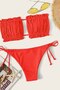 Brazilian Model Gathered Tie-Up Bikini Bottoms - 2