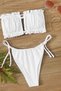 Brazilian Model Bikini Bottoms with White Drawstring Tie - 5