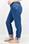 Kadın Slim Fit Yıkanmış Kot Pantolon, Mavi - 2