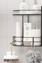 2-Tier Adhesive Bathroom Corner - Shelf Shower Shampoo Holder Wall Organizer - 3