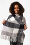 Tasseled boucle scarf shawl 44x195 cm 1283 black