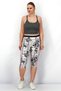 Women Sportswear Fit 3 and 4 Cropped Floral Tights, Pink and Black - 2