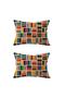 2-Piece Ds112 - Double-Sided Rectangular Throw Pillow Cover - 2