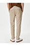 Fabric Trousers Chino Pocket Detailed High Waist Slim Fit - 4