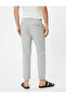 Fabric Trousers Slim Fit Elastic Waist Buttoned Pocket Detailed Layered Leg - 4
