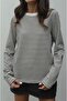 Black Striped Long Sleeve Blouse - 4