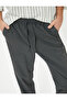 Fabric Trousers Chino Slim Fit Lace-Up Waist Folded Leg Pocket Detail - 5