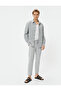 Fabric Trousers Slim Fit Elastic Waist Buttoned Pocket Detailed Layered Leg