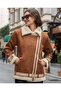Mynoa Women's Coat Suede Coat-Oversize Suede Coat Women's Coat - 4