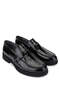 Men's Genuine Leather Black Opening Loafer Shoes - 2