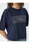Printed Crop T-Shirt with Staple Detail, Short Sleeve, Crew Neck, Cotton - 5