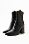 Black Genuine Leather Crocodile Women's Boots - 4