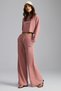Vielka Women's Organic Cotton Ribbed Sweatpants with Embroidered Text Detail in Dusty Rose - 3