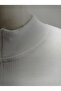 White Half Zip Crop Full Mold Ribbed Camisole Blouse - 4