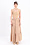 Beige 100% Cotton Muslin Fabric Flared Skirt - 2